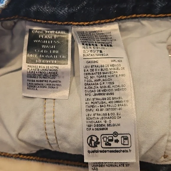 Levi 501 Blue Distressed Jean Shorts - Picture 9 of 9